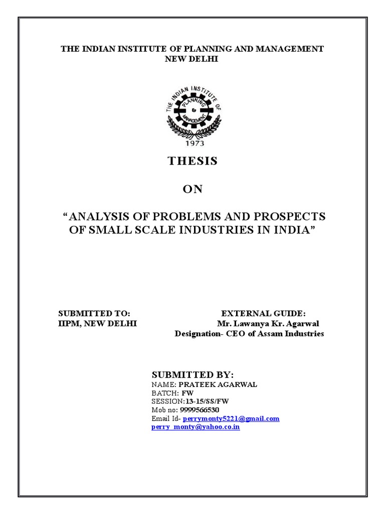 Small Scale Industries in India: Challenges and Prospects | PDF ...