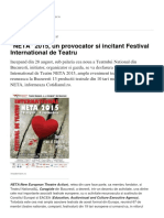 NETA 2015 Un Provocator Si Incitant Festival International de Teatru