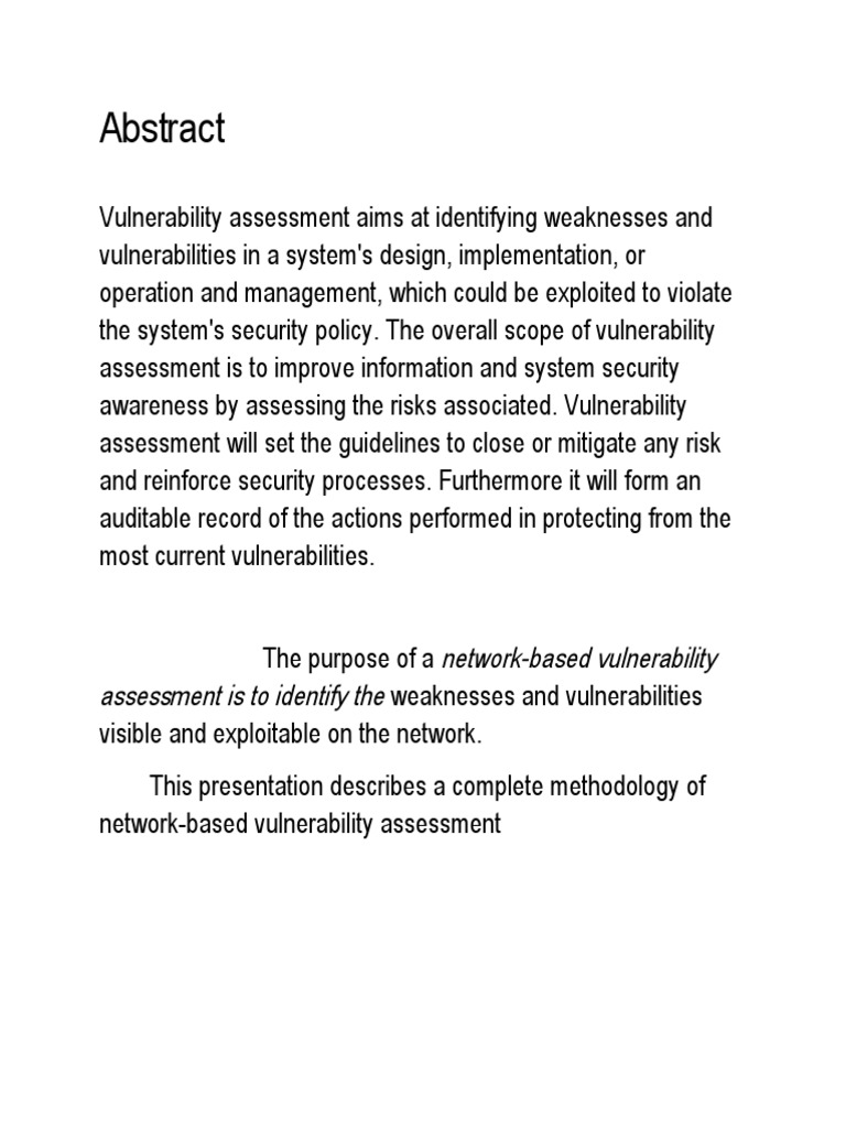 Network-Based Vulnerability Assessment Guide | PDF