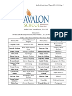 Avalon School Annual Report 2014-2015