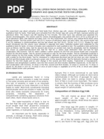 Download Extraction of Total Lipids from Chicken Egg Yolk Column Chromatography  and Qualitative Tests for Lipids by marilujane SN29391261 doc pdf