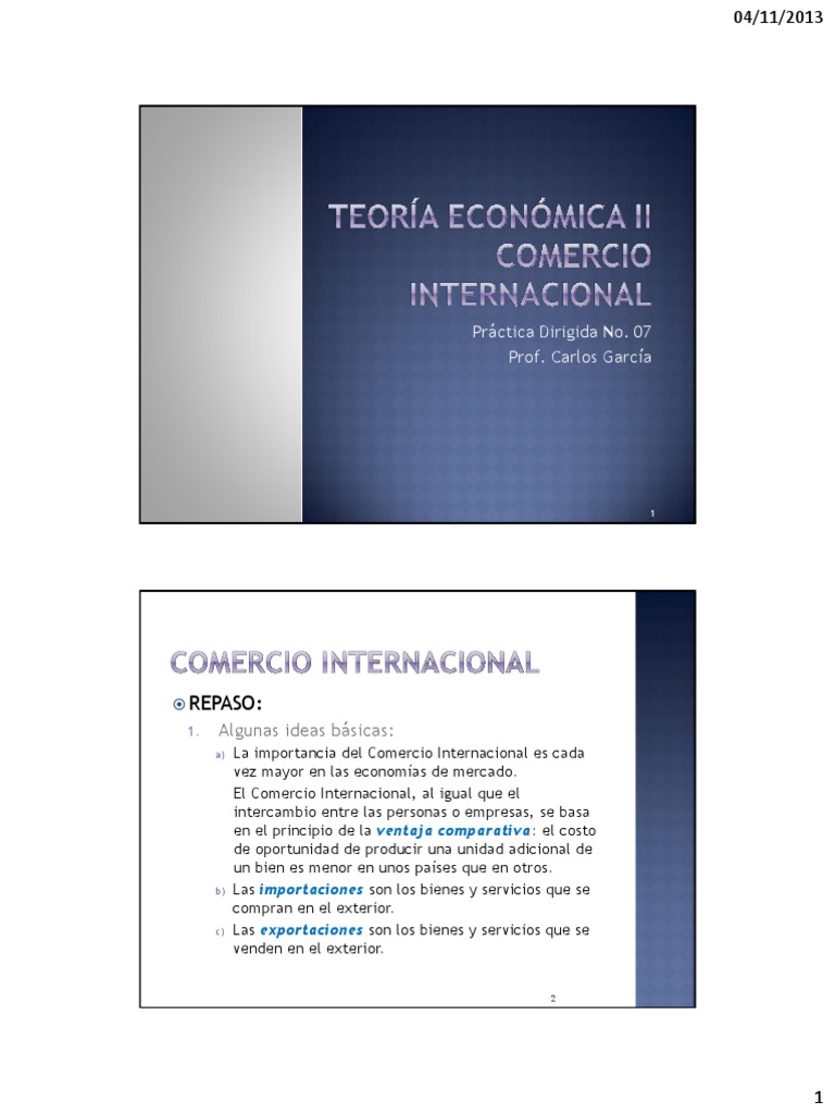 Comercio Internacional | PDF | Excedente económico | Ventaja comparativa