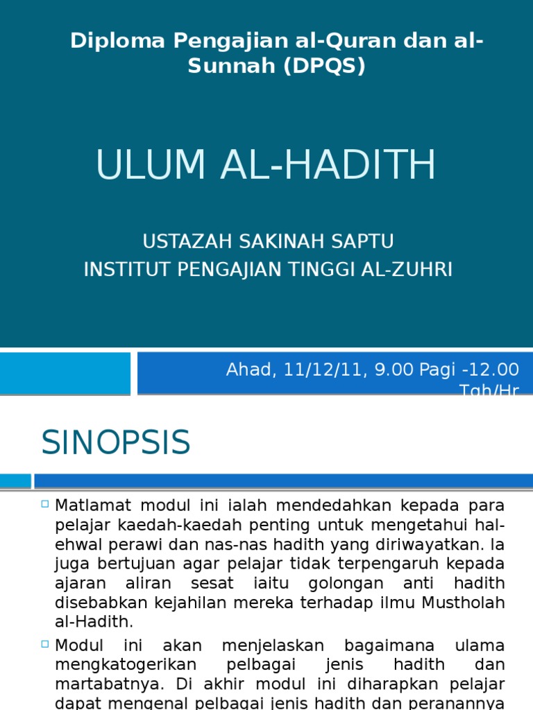 Pengenalan Ulum al-Hadith dan Jenisnya | PDF | Agama & Spiritualitas