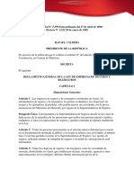 Decreto Sobre El Reglamento General de La Ley de Empresas de Seguros y Reaseguros D 3232