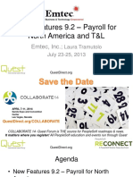 New Features 9.2 Payroll and TL RECONNECT 2013 Emtec Inc