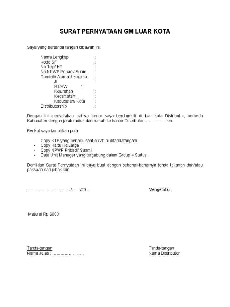 Surat Arahan Kerja Luar