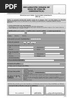 Declaración Jurada de Hoja de Vida de Candidato