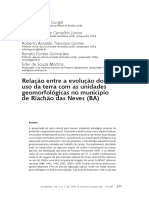 Relação entre a evolução do uso da terra com as unidades geomorfológicas no município de Riachão das Neves- BA
