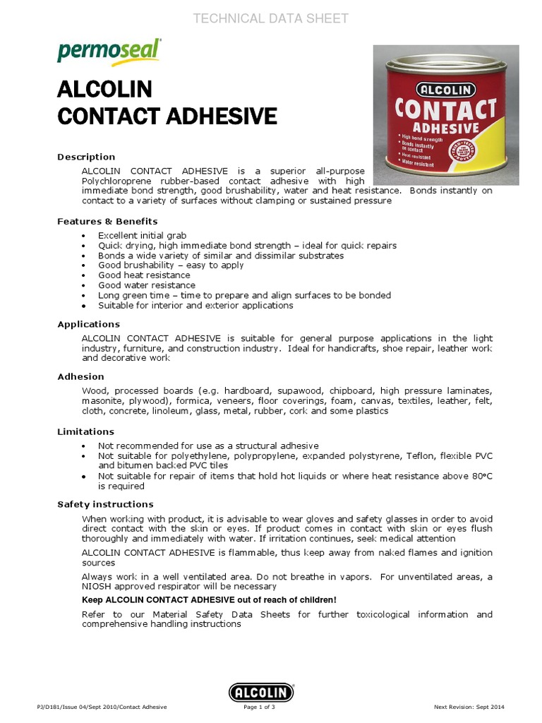 A Superior AllPurpose Polychloroprene RubberBased Contact Adhesive