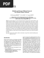 Reliable and Energy Efficient Protocol For Wireless Sensor Network