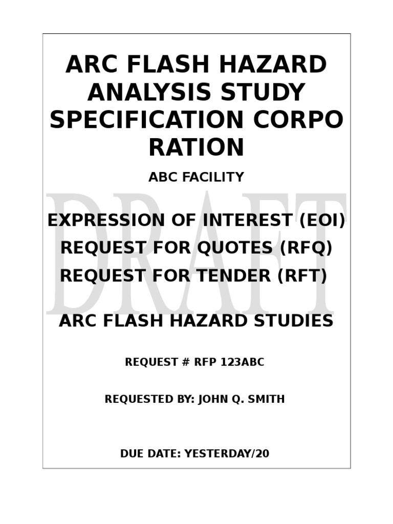 Arc Flash Hazard Analysis Specification | PDF | Personal Protective ...