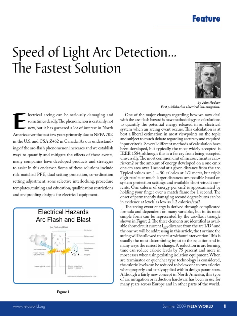 Speed of Light Arc Detection Solutions | PDF | Electric Arc | Force