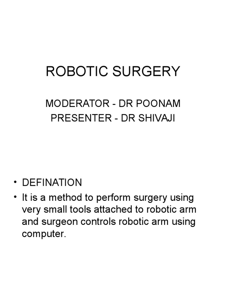 Robotic Surgery PDF Surgery Medical Specialties