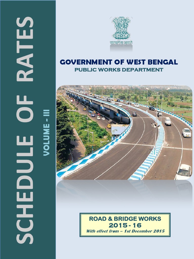 Pwd Schedule-Schedule of Rates of PWD (W.B) 2015 for Road Bridge Work