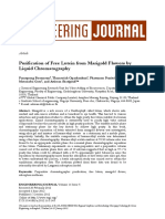 Purification of Free Lutein From Marigold Flowers by Liquid Chromatography