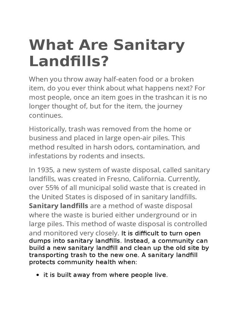 Understanding Sanitary Landfills | PDF | Landfill | Municipal Solid Waste