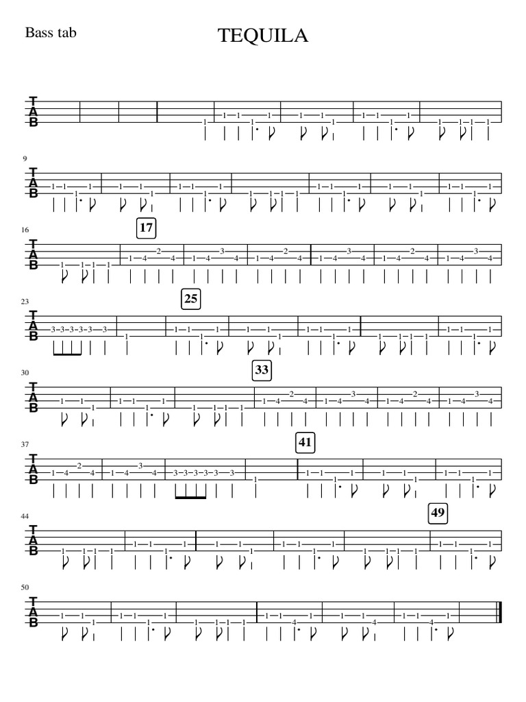 Tequila Bass Tab