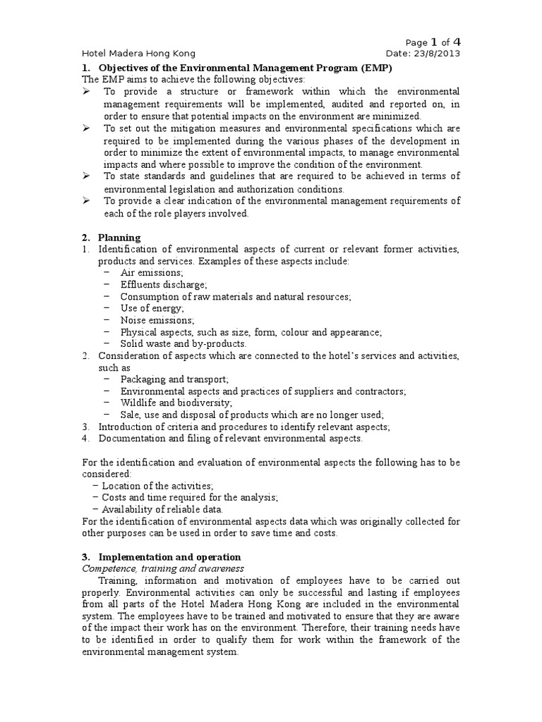 Environmental Management Program Overview | PDF | Dangerous Goods | Audit