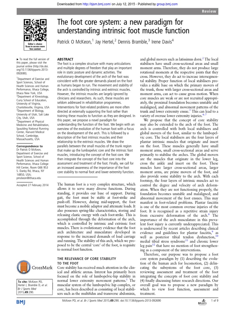 Understanding the Foot Core System | PDF | Foot | Human Leg