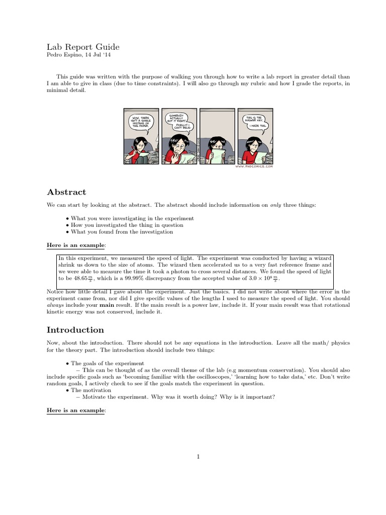 How To Write A Lab Report | PDF | Power Law | Errors And Residuals