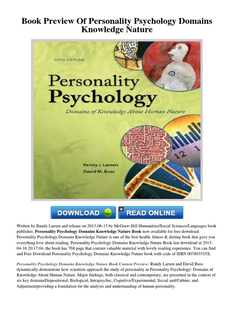 Personality Psychology Domains Knowledge Nature Personality