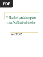 V Models of Parallel Computers V. Models of Parallel Computers - After PRAM and Early Models