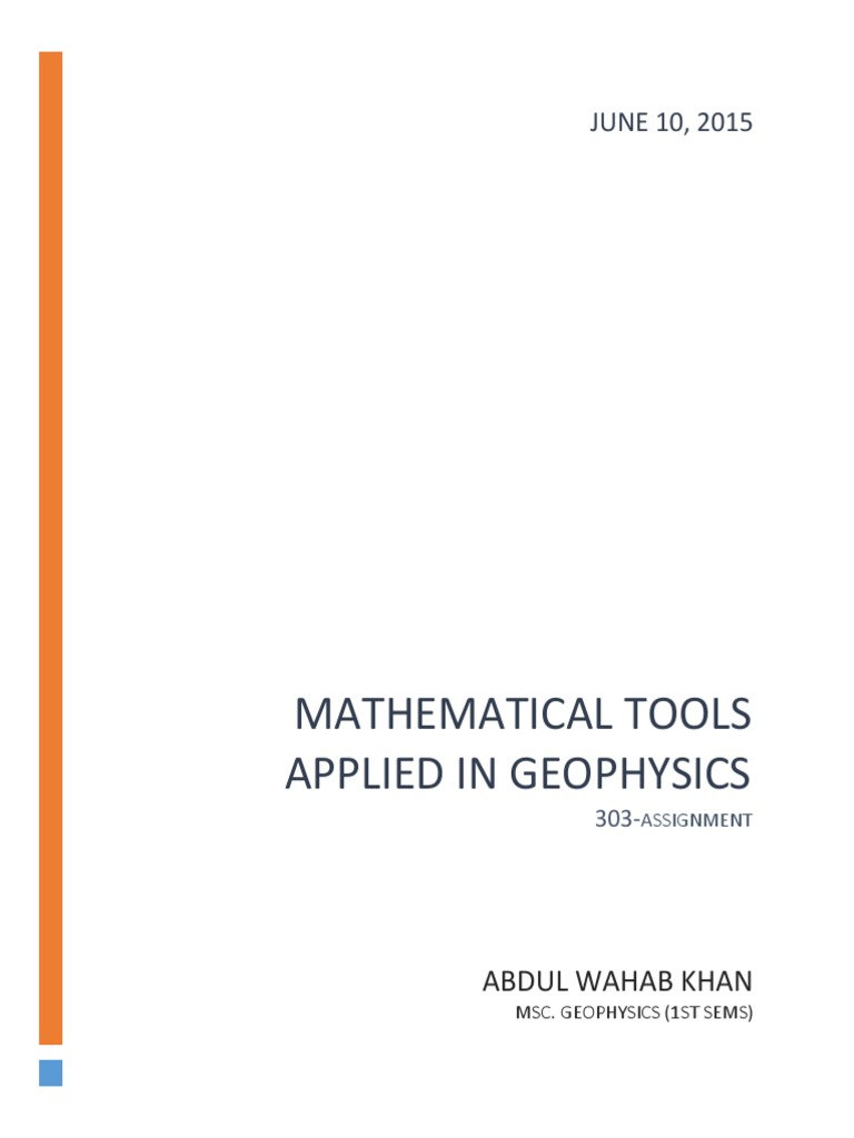 Mathematical Tools in Geophysics | PDF | Divergence | Complex Analysis