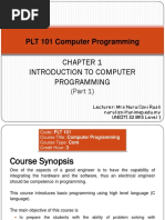 Introduction To Computer Programming