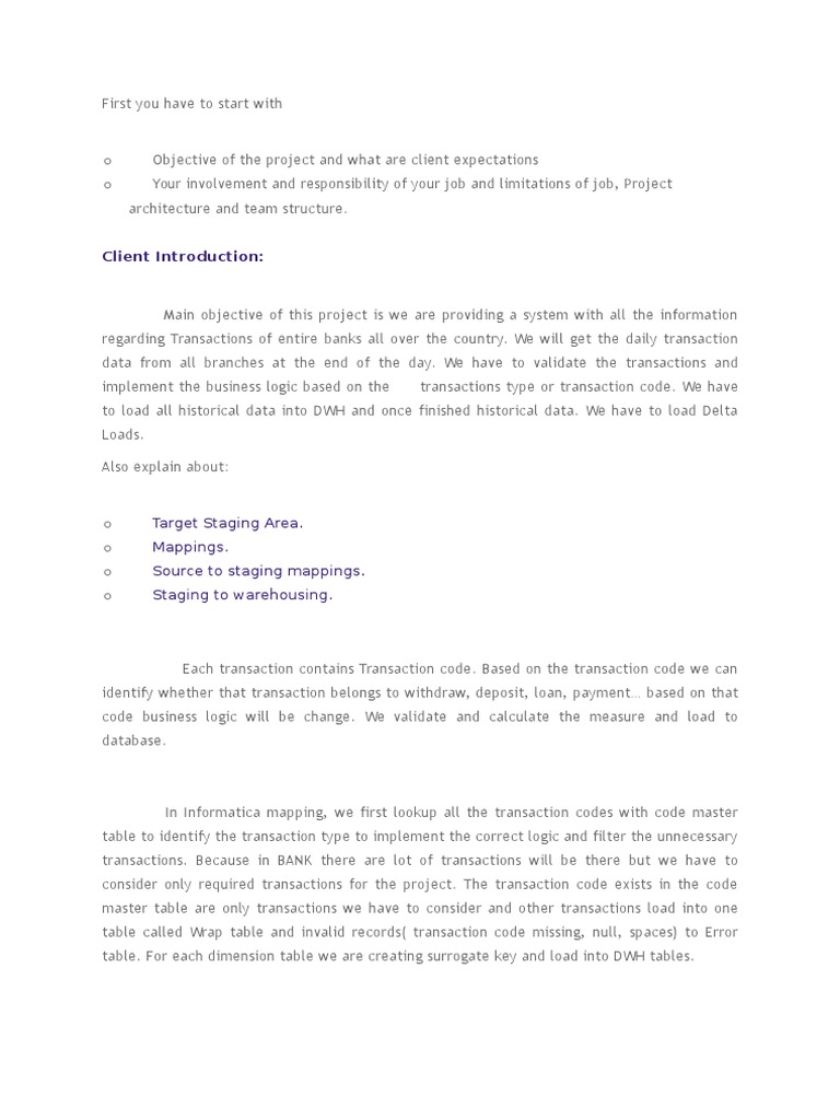 Banking ETL Project Overview | PDF | Database Transaction | Information ...