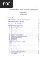 Exercises in Logic and Knowldege Representation: Brandon Bennett October 6, 2014