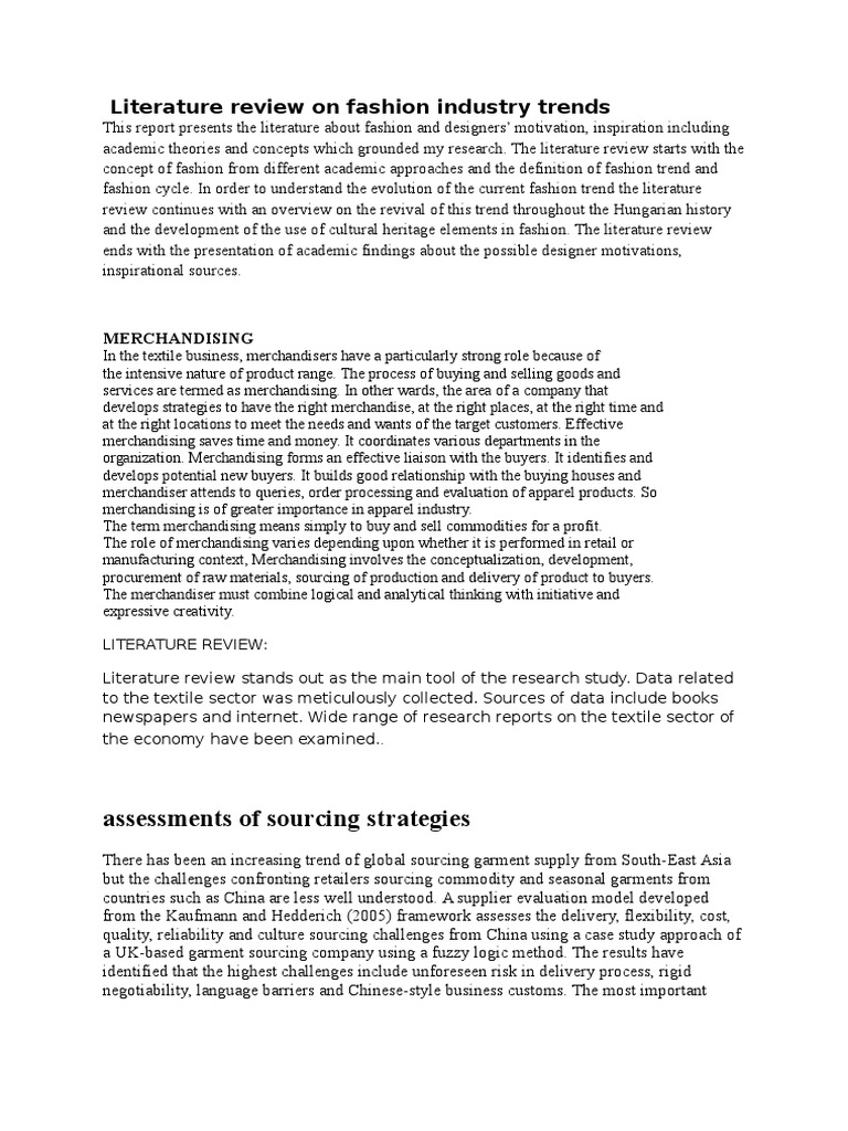 Literature review on fashion marketing picture