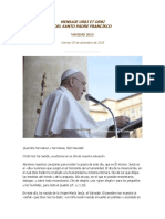 Papa Francisco - Mensaje Urbi Et Orbi - 2015 - Tiempo Mercosur