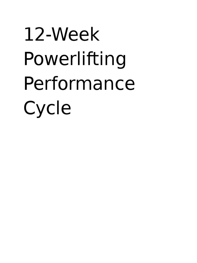 Powerlifting 12 Weeks Program Download Free PDF Athletic Sports