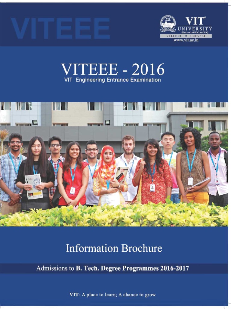 VITEEE InformationBrochure | PDF | University And College Admission ...