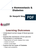 Glucose Homeostasis, Diabetes and Insulin Regulation
