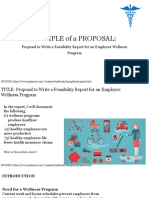 Example of A Proposal:: Proposal To Write A Feasibility Report For An Employee Wellness Program