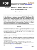 Post-US Withdrawal From Afghanistan and Its Impact on Internal Security