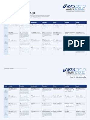 Asics Trainingplans Sub 3.00 | PDF | Running | Exercise