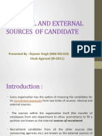 Internal and External Sources of Candidate: Presented By: Rajveer Singh (MM-091103) Vivek Agarwal (IB-O911)