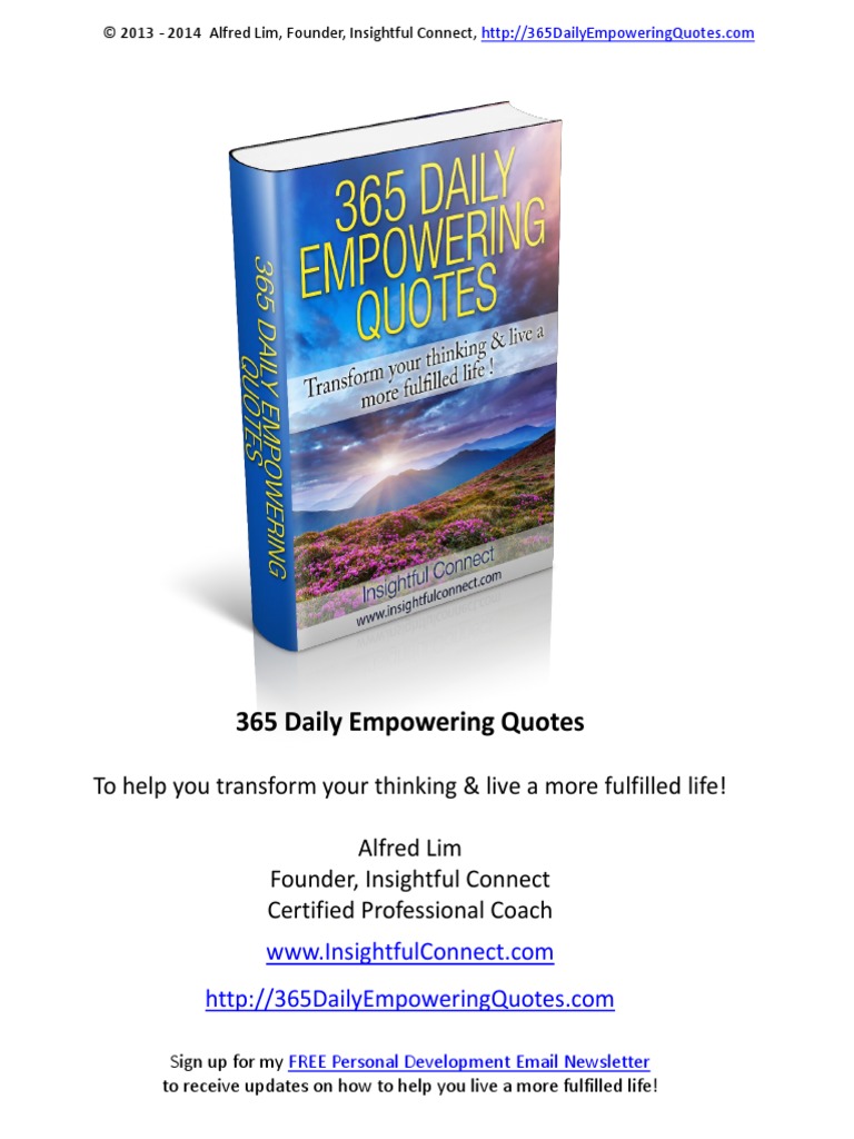 365 Daily Empowering Quotes PDF | PDF | Wisdom | Happiness