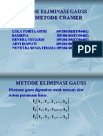 Metode Eliminasi Gauss & Metode Cramer