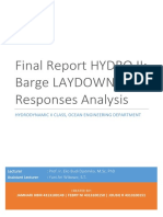 Final Report Hydro II: Bardge LAYDOWN Responses Analysis
