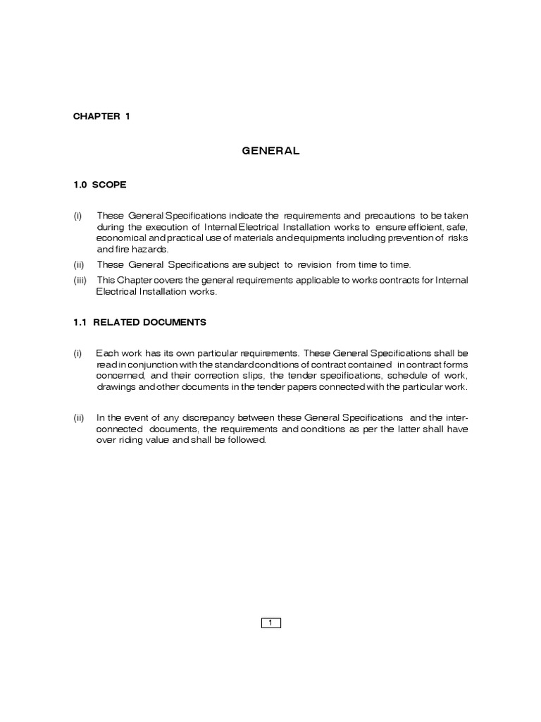 InternalGeneral Specification PDF PDF Electrical Wiring Ac Power Plugs And Sockets