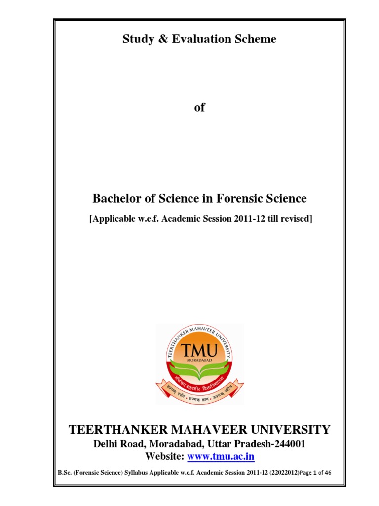 B.Sc. Forensic Science Syllabus Overview | PDF | Fingerprint | Forensic ...