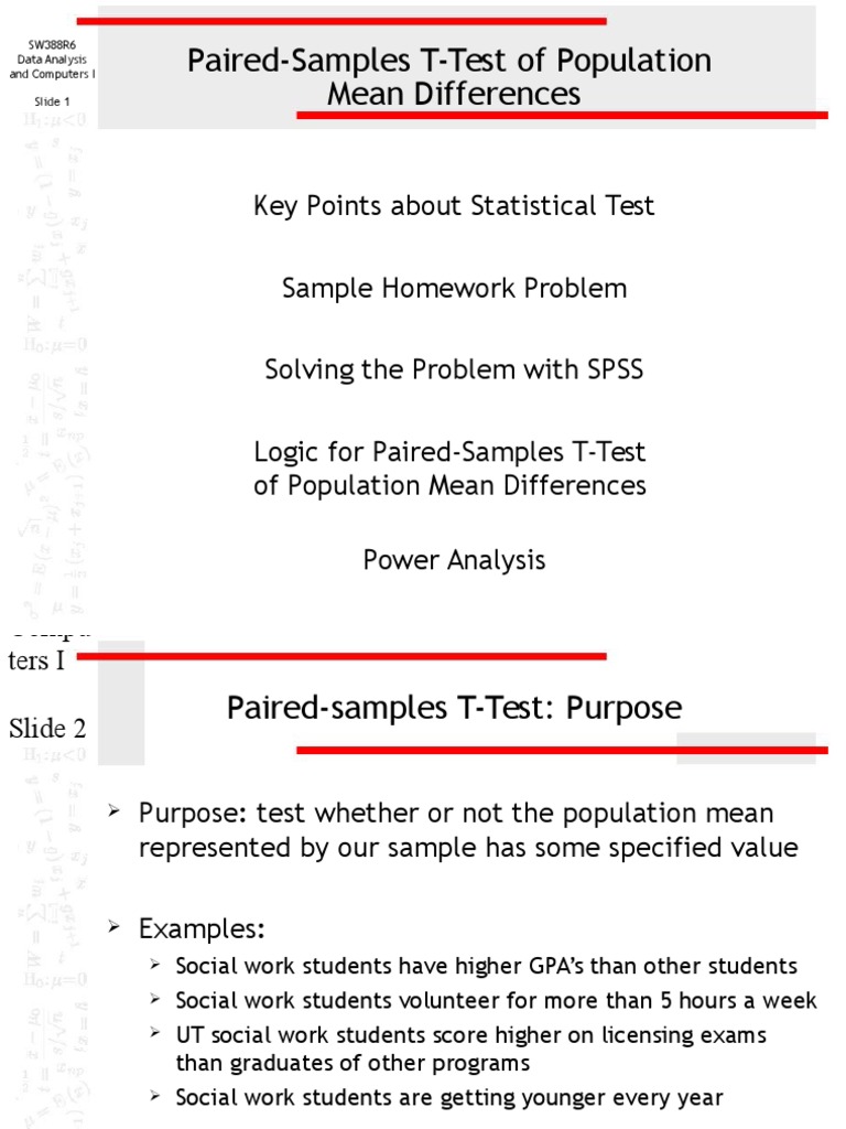 Paired-Samples T-Test Overview and Examples | PDF | Statistical Power ...