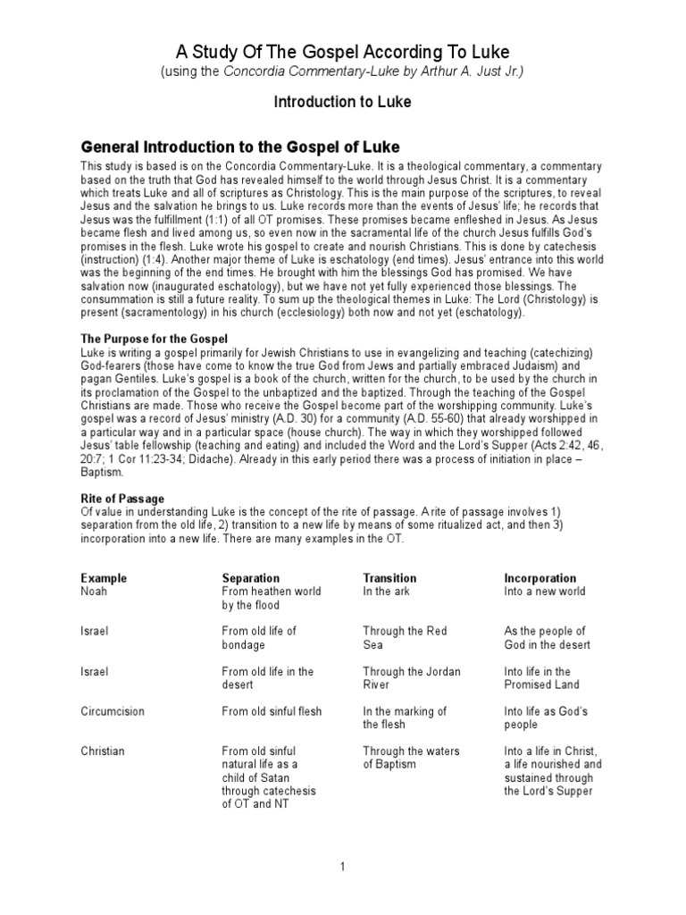 Luke Study Guide 1 1-4 13 Prologue Preparation For Minisrty No Hide ...