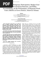 Download The Effect of Budgetary Participation Budget Goal Clarity Decentralized Structure and Public Accountability on the Performance of Regional Work Units SKPD at Gowa District Sulawesi Selatan  by robert0rojer SN294047051 doc pdf
