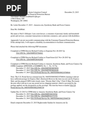 Letter to Stefanie Isser Goldblatt, CFPB Senior Litigation ... - 