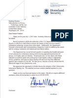 Letter From Department of Homeland Security On CISA