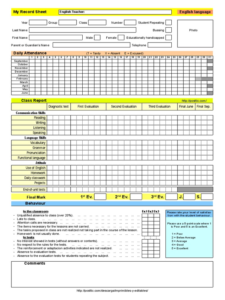 En - My Record Sheet PDF | PDF